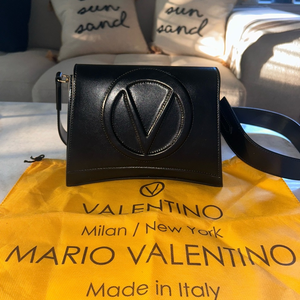 Mario Valentino Black Real Leather Shoulder Bag